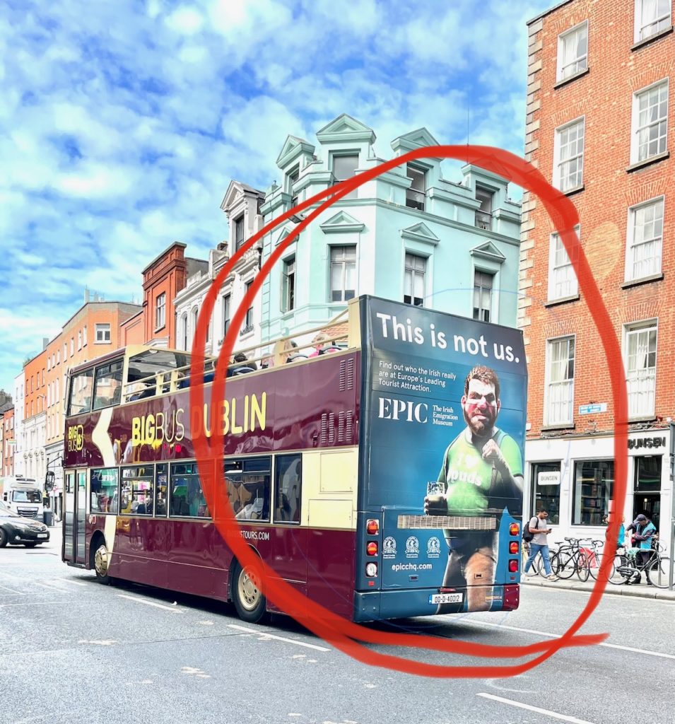 dublin bus that says this is not us